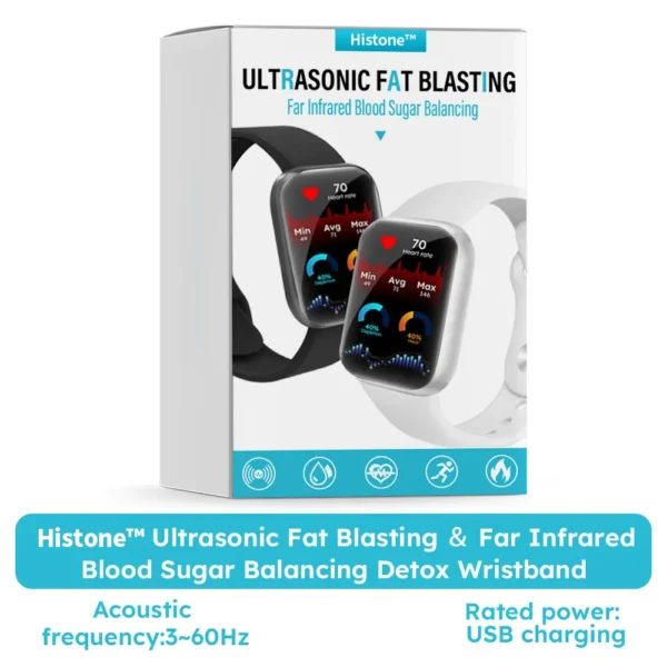 Histone™ Ultrasonic Fat Blasting ＆ Far Infrared Blood Sugar Balancing Detox Wristband