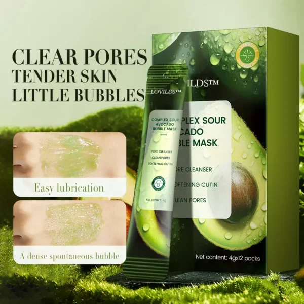 LOVILDS™ Complex Acid Avocado Cleansing Facial Bubble Mask